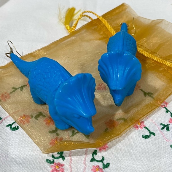 Triceratops Baby Blow Mold Earrings - Picture 5 of 8